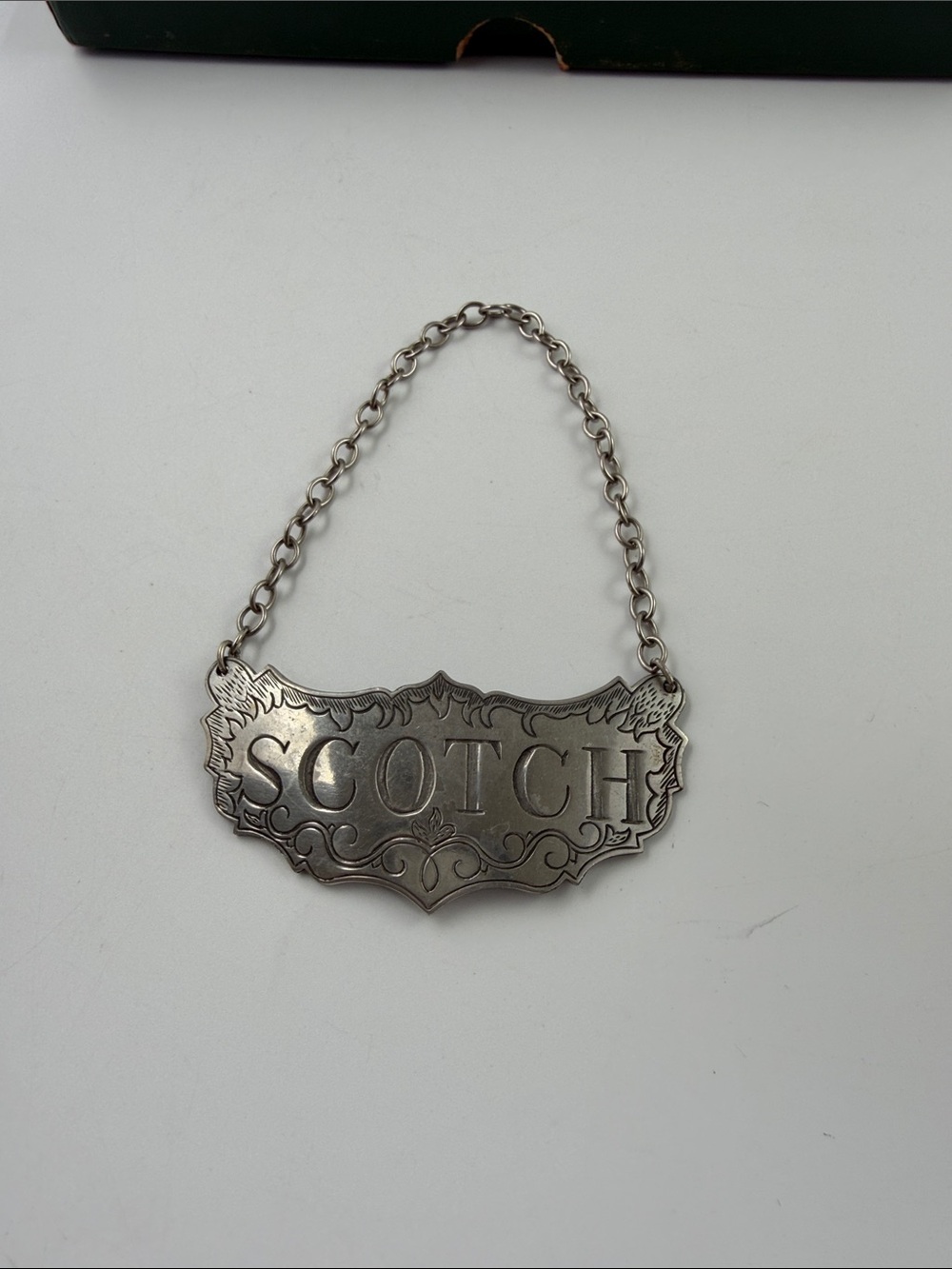 Kirk Stieff Pewter Scotch Bottle Tag Historic Newport Vintage